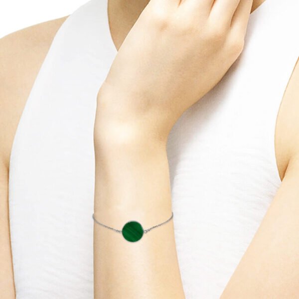 Malachite Bracelet in 18K Gold - Image 2
