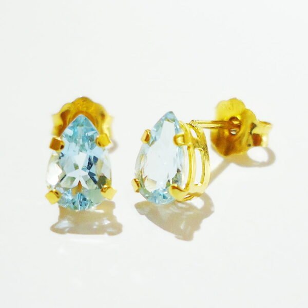 Aquamarine Pear-cut Earrings in 18K Gold