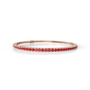1.68 Carat Natural Diamond Ruby Tennis Bracelet in 18K Gold – 1.5MM Luxury Bracelet Dubai UAE