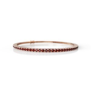 1.68 Carat Natural Diamond Garnet Tennis Bracelet in 18K Gold – 1.5MM Luxury Bracelet Dubai UAE