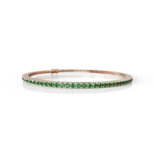 1.68 Carat Natural Diamond Emerald Tennis Bracelet in 18K Gold – 1.5MM Luxury Bracelet Dubai UAE