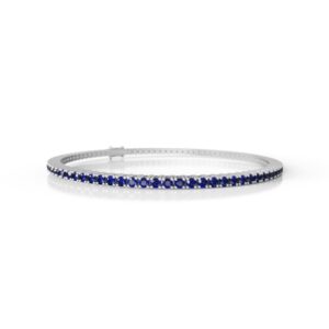 18K Gold Natural Blue Sapphire Tennis Bracelet (1.85 MM)