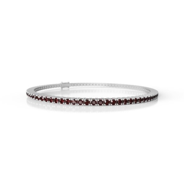 18K Gold Natural Garnet Tennis Bracelet (2 MM)