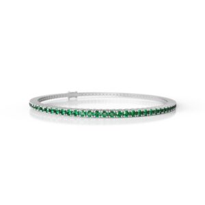 18K Gold Natural Emerald Tennis Bracelet (1.7 MM)
