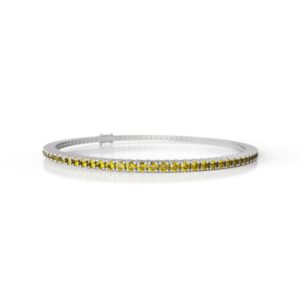 18K Gold Natural Citrine Tennis Bracelet (1.5 MM)