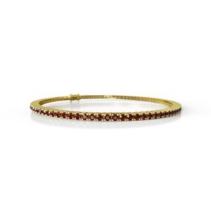 1.68 Carat Natural Diamond Garnet Tennis Bracelet in 18K Gold – 1.5MM Luxury Bracelet Dubai UAE