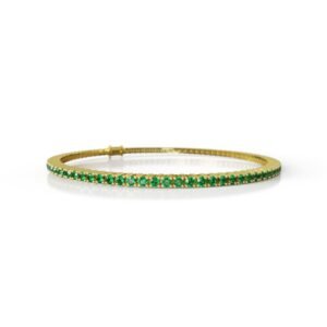 1.68 Carat Natural Diamond Emerald Tennis Bracelet in 18K Gold – 1.5MM Luxury Bracelet Dubai UAE