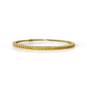 1.68 ct Citrine Tennis Bracelet in 18K Gold (18cm) – 1.5MM Natural Diamond Yellow Gemstone Bracelet UAE