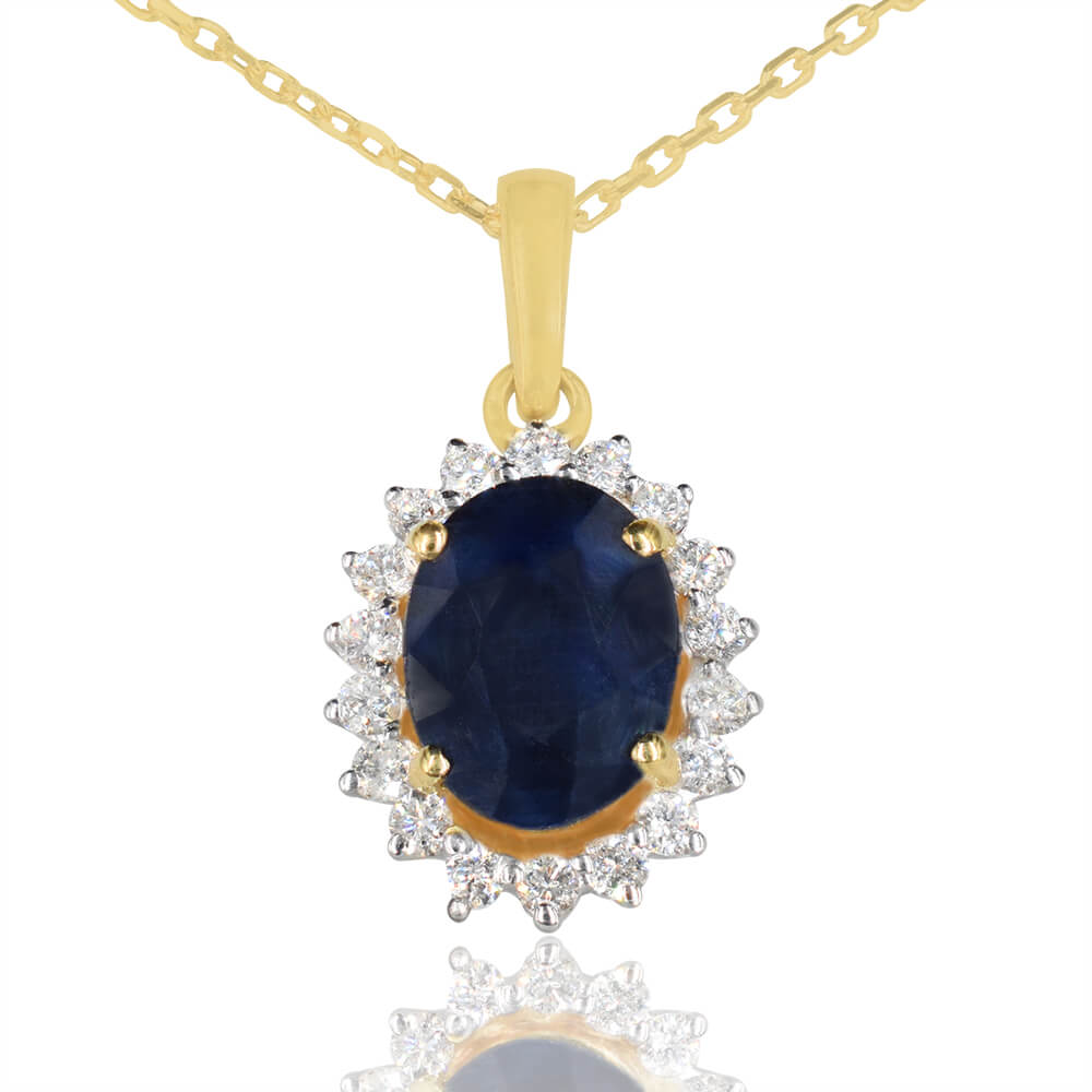 Diamond and sale sapphire pendant