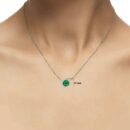 Emerald Diamonds Round Necklace in 18K White Gold