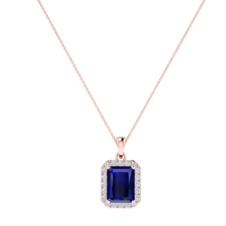 Diana Pear Blue Sapphire and Ablazing Diamond Pendant in 18K Gold (1.05ct)
