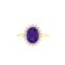 Diana Oval Amethyst and Sparkling Diamond Ring in 18K Gold (0.85ct)