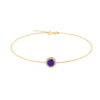 Diana Round Amethyst and Sparkling Diamond Bracelet in 18K Gold (0.4ct)