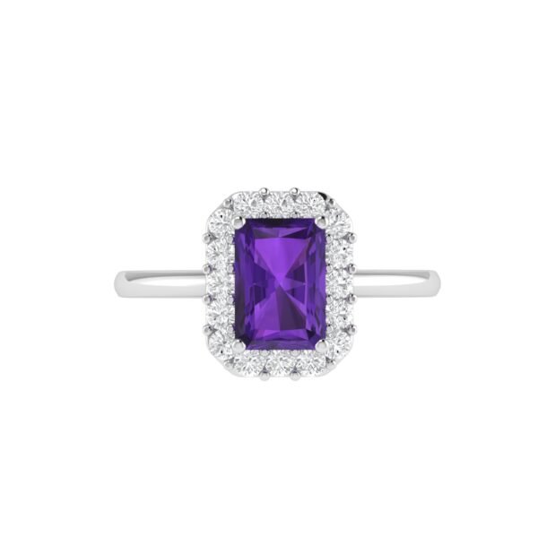 Diana Pear Amethyst and Sparkling Diamond Ring in 18K White Gold (1.7ct)