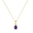 Diana Pear Amethyst and Sparkling Diamond Pendant in 18K Yellow Gold (0.45ct)