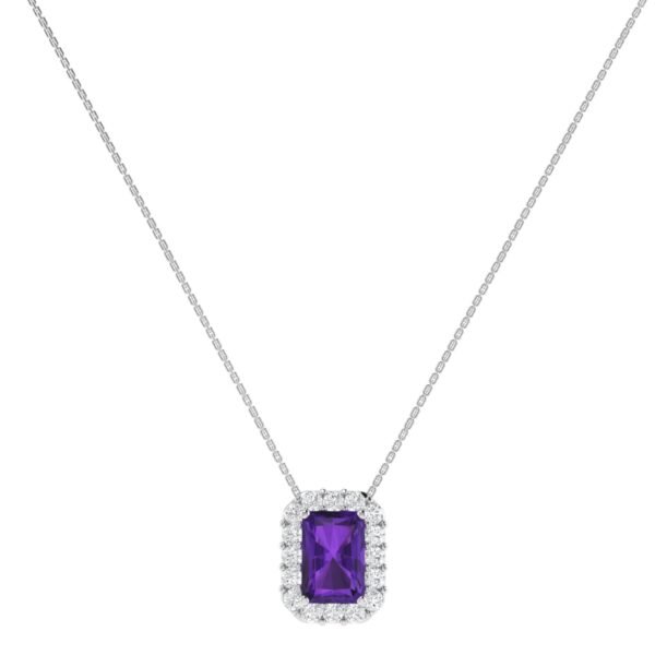 Diana Pear Amethyst and Sparkling Diamond Necklace in 18K White Gold (1.7ct)