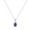 Diana Oval Amethyst and Sparkling Diamond Pendant in 18K Gold (0.23ct)