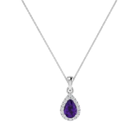 Diana Pear Amethyst and Sparkling Diamond Pendant in 18K Gold (0.23ct)