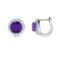 Diana Round Amethyst and Sparkling Diamond Earrings in 18K White Gold (3.6ct)