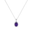 Diana Oval Amethyst and Sparkling Diamond Pendant in 18K Gold (0.65ct)