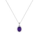 Diana Oval Amethyst and Sparkling Diamond Pendant in 18K Gold (0.65ct)