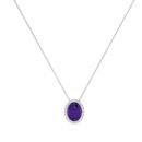 Diana Oval Amethyst and Sparkling Diamond Necklace in 18K Gold (0.65ct)