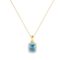 Diana Emerald-Cut Blue Topaz and Glinting Diamond Pendant in 18K Yellow Gold (0.65ct)