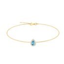 Diana Pear Blue Topaz and Glinting Diamond Bracelet in 18K Yellow Gold (0.57ct)