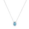 Diana Oval Blue Topaz and Glinting Diamond Necklace in 18K Gold (0.25ct)