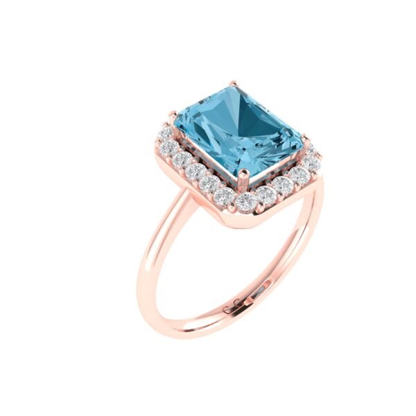 Diana Pear Blue Topaz and Ablazing Diamond Ring in 18K Rose Gold (2ct)