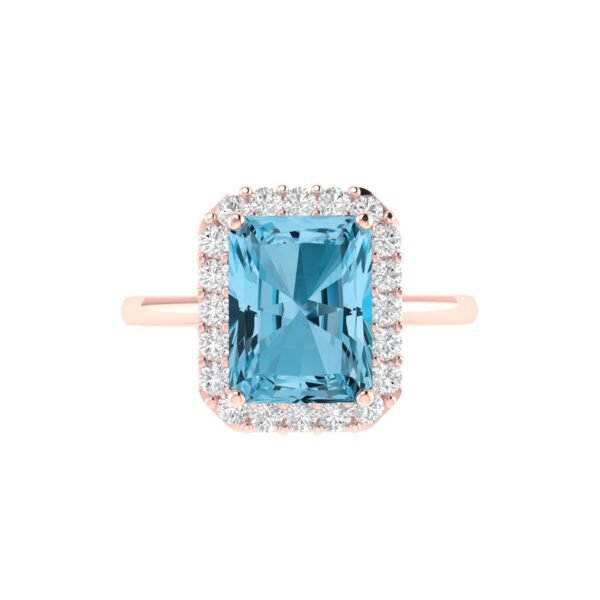 Diana Pear Blue Topaz and Ablazing Diamond Ring in 18K Rose Gold (2ct)