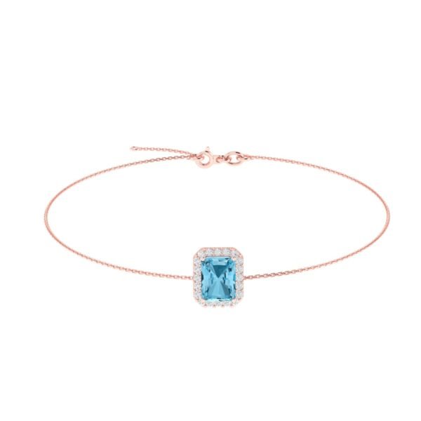 Diana Pear Blue Topaz and Ablazing Diamond Bracelet in 18K Rose Gold (2ct)