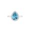 Diana Pear Blue Topaz and Glinting Diamond Ring in 18K White Gold (1.1ct)