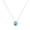 Diana Oval Blue Topaz and Glinting Diamond Necklace in 18K Gold (1ct)