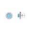 Diana Round Blue Topaz and Glistering Diamond Earrings in 18K White Gold (2ct)