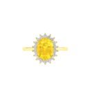Diana Oval Citrine and Flashing Diamond Ring in 18K Gold (0.85ct)