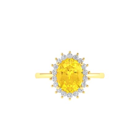 Diana Oval Citrine and Flashing Diamond Ring in 18K Gold (0.85ct)