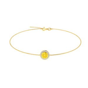 Diana Round Citrine and Flashing Diamond Bracelet in 18K Gold (0.4ct)