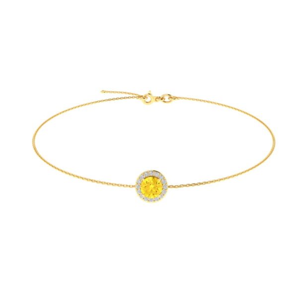 Diana Round Citrine and Flashing Diamond Bracelet in 18K Gold (0.4ct)