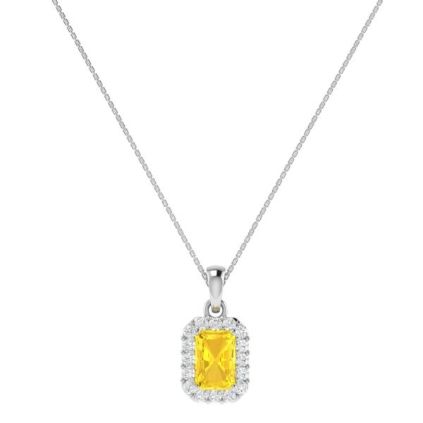 Diana Pear Citrine and Flashing Diamond Pendant in 18K White Gold (1.7ct)