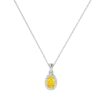 Diana Oval Citrine and Flashing Diamond Pendant in 18K Gold (0.2ct)