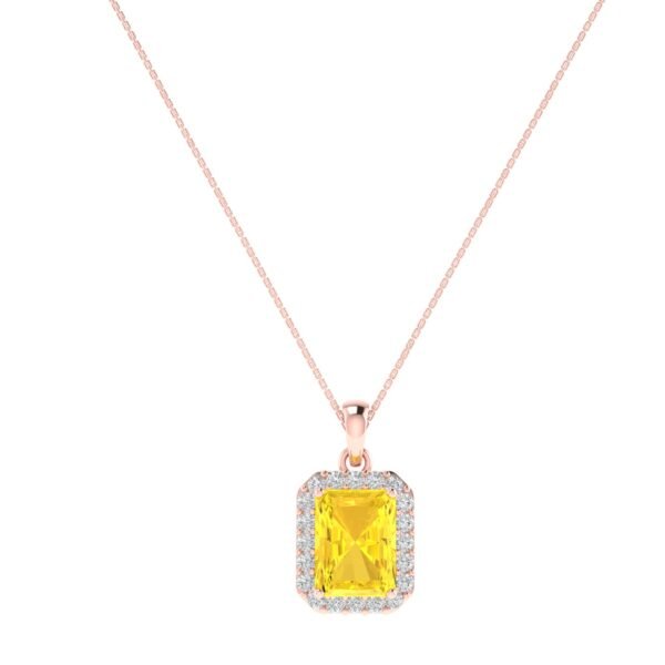 Diana Pear Citrine and Ablazing Diamond Pendant in 18K Rose Gold (1.2ct)
