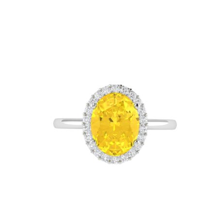 Diana Oval Citrine and Flashing Diamond Ring in 18K Gold (0.65ct)