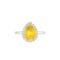 Diana Pear Citrine and Flashing Diamond Ring in 18K White Gold (0.85ct)