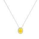 Diana Oval Citrine and Flashing Diamond Necklace in 18K Gold (0.65ct)