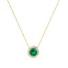 Diana Round Emerald and Glittering Diamond Necklace in 18K Gold (0.48ct)