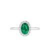 Diana Oval Emerald and Glittering Diamond Ring in 18K Gold (0.25ct)