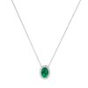 Diana Oval Emerald and Glittering Diamond Necklace in 18K Gold (0.25ct)