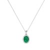 Diana Oval Emerald and Glittering Diamond Pendant in 18K Gold (0.7ct)