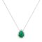 Diana Pear Emerald and Glittering Diamond Necklace in 18K White Gold (1.05ct)